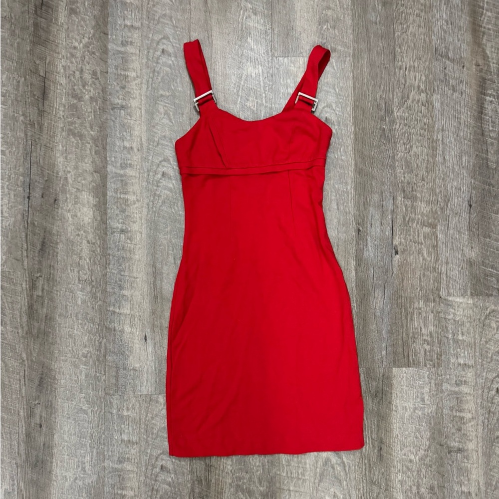 Y2K Sexy Limited Edition Red Bodycon Dress Sz 1 XS